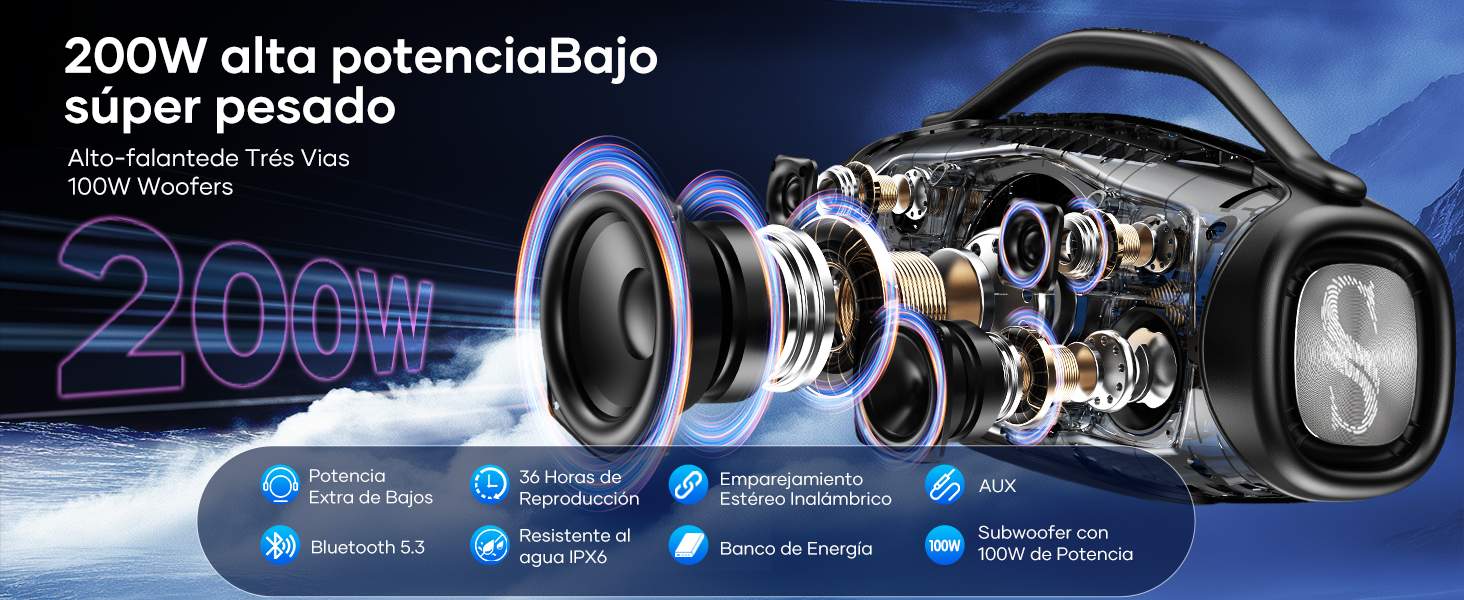 Caixa de Som Bluetooth 39000Mah