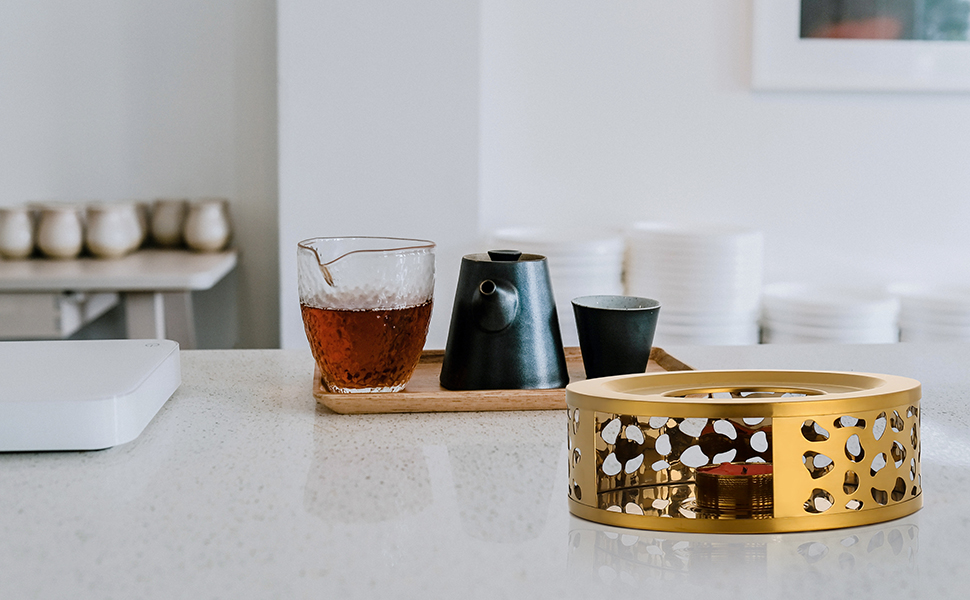 MAINMATE Tea Trivet Gold Stainless Steel Teapot Warmer Base