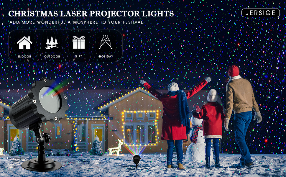 Jersige Christmas Laser Light Projector Outdoor Laser