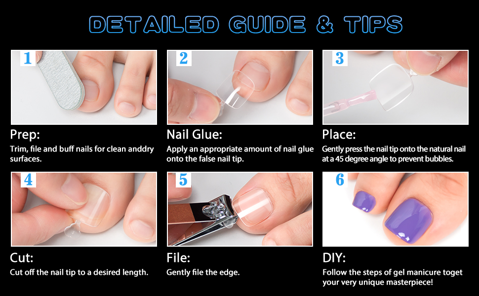 AORAEM Toe Nail Tips