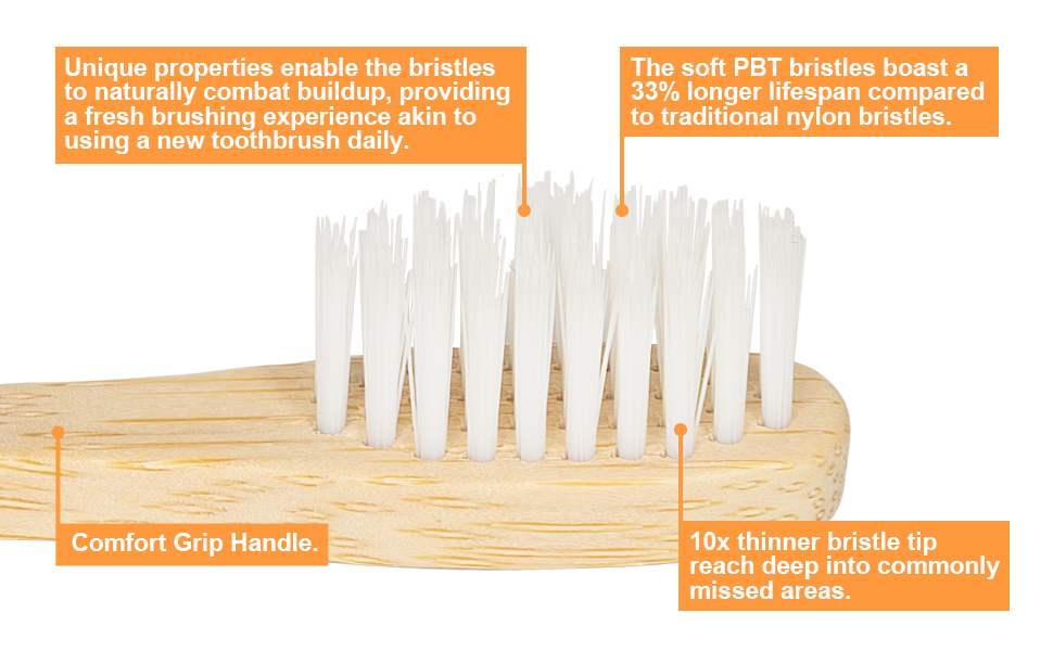 Bamboo toothbrush flossing bristles 2