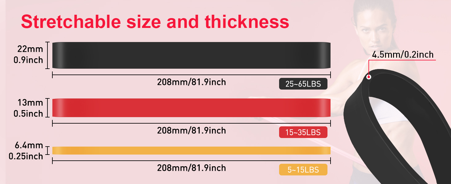 BELEVO Long Resistance Bands Set Men Women