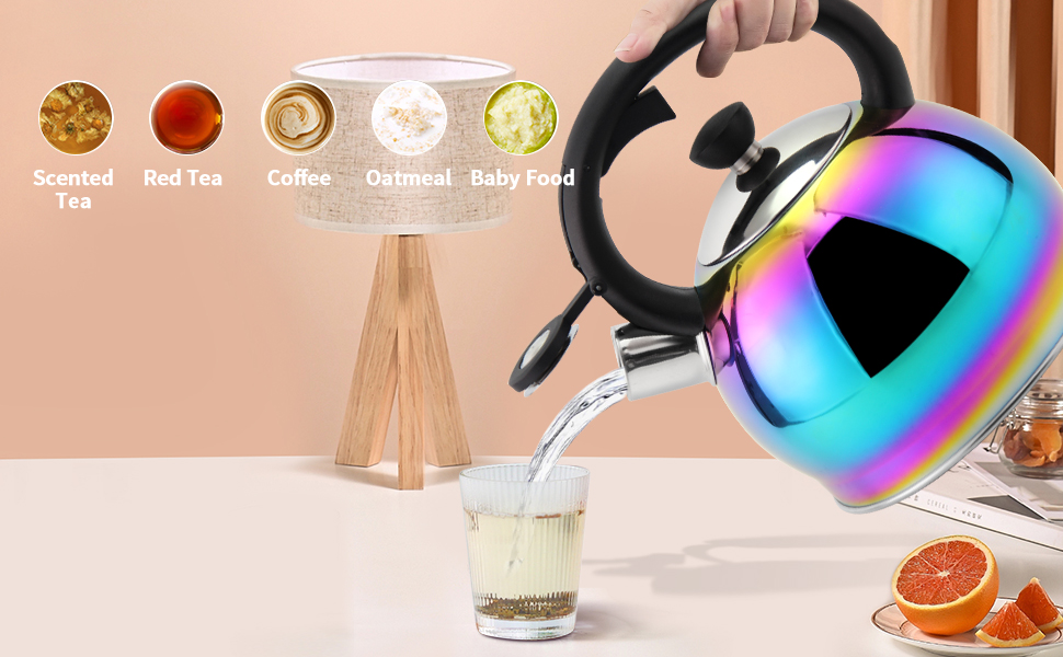 SHANGZHER 304 Stainless Steel Coffee Tea Kettles Whistling Kettle for