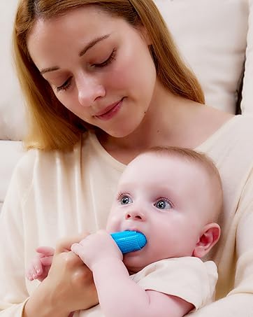finger tooth brushing baby finger toothbrush for toddlers 1-3 silicone finger brush baby