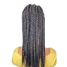 VAVANGA Senegalese Twist Braid Ponytail 20inch, Long Black 2X Twist Braids Drawstring Ponytail