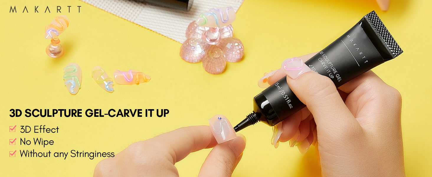 Makartt Sculpture Gel 3D Carving Gels, 3D Nail Gel Sculpting Gel for