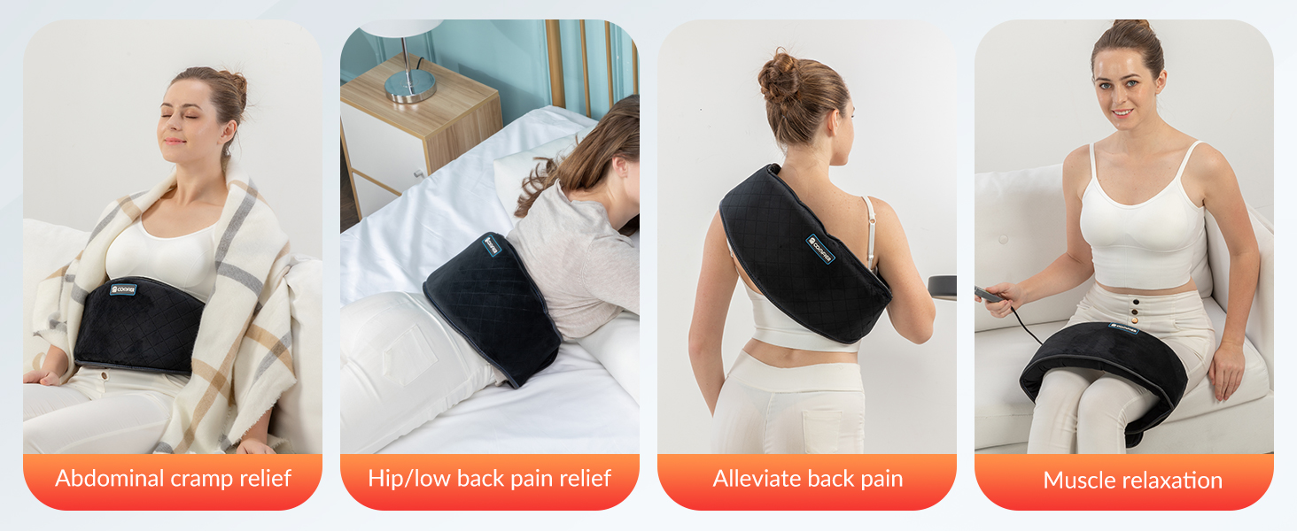 COMFIER Heating Pad for Back Heated Waist Belt Wrap with Vibration