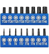WORKPRO 16PCS Tamper Proof Torx Bit Set, Premium S2 Alloy Steel, Screwdriver Torx Bit Sets, T4-T4...