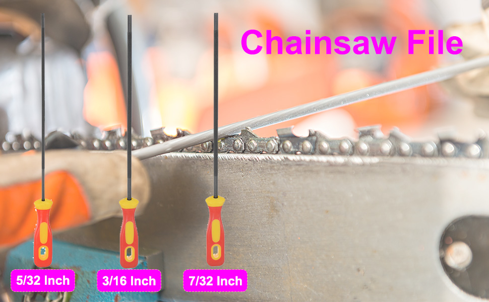 HARFINGTON Chainsaw File 5/32"(4mm) High Carbon Hardened Steel Round Rasp With