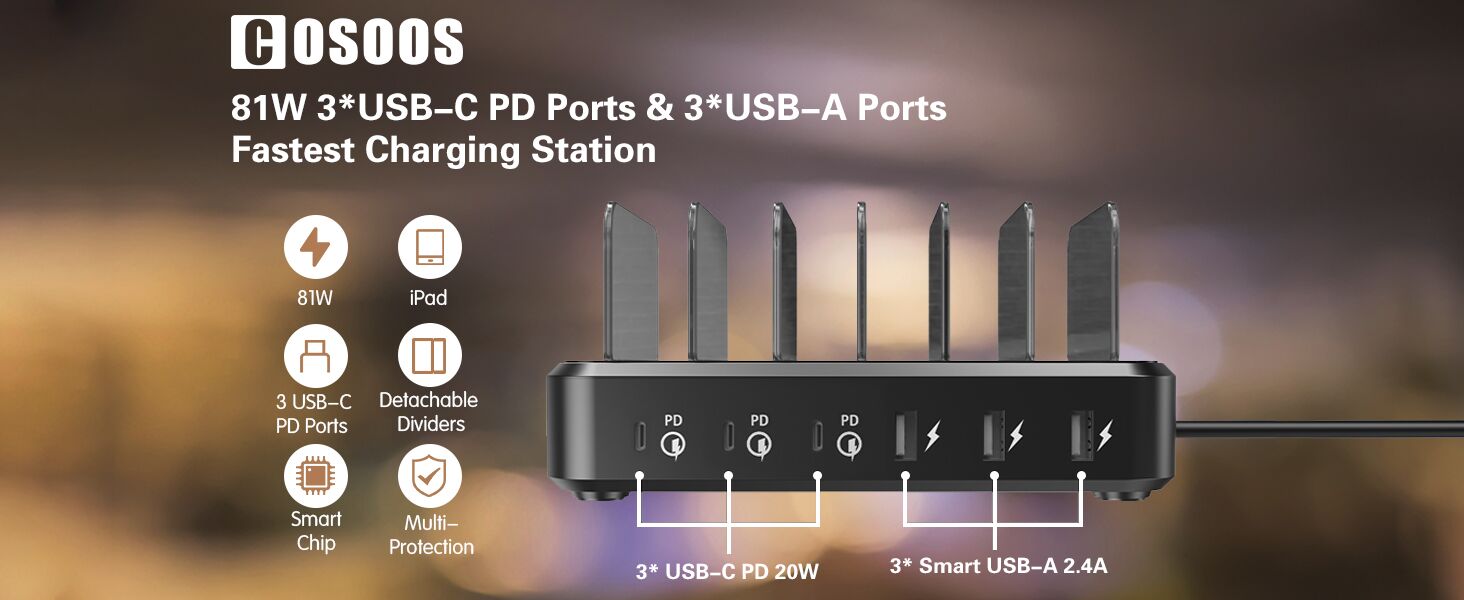 Apple iPad Pro air charger charging station multiple device samsung galaxy tablet usb c charger