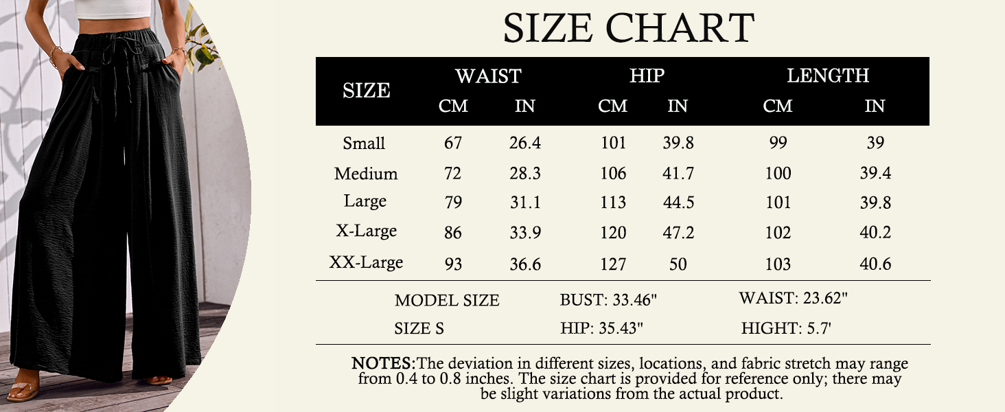 Flowy Wide Leg Palazzo Pants for Women Dressy Summer Casual Lounge Long Trousers with Pocket