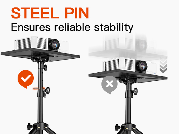 Adjustable projector tripod stand with tilt functionality