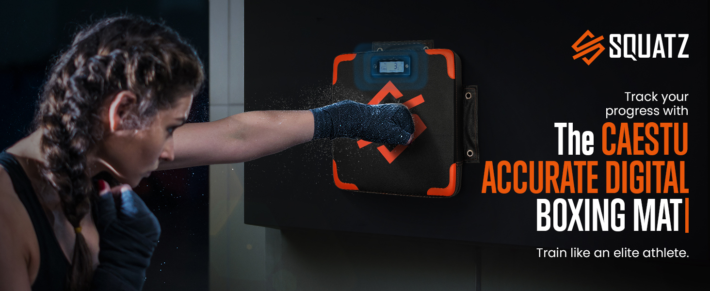 SQUATZ Portable Boxing Mat - Punching Unit with Advanced Digital Counter, Punching Mat for Strength