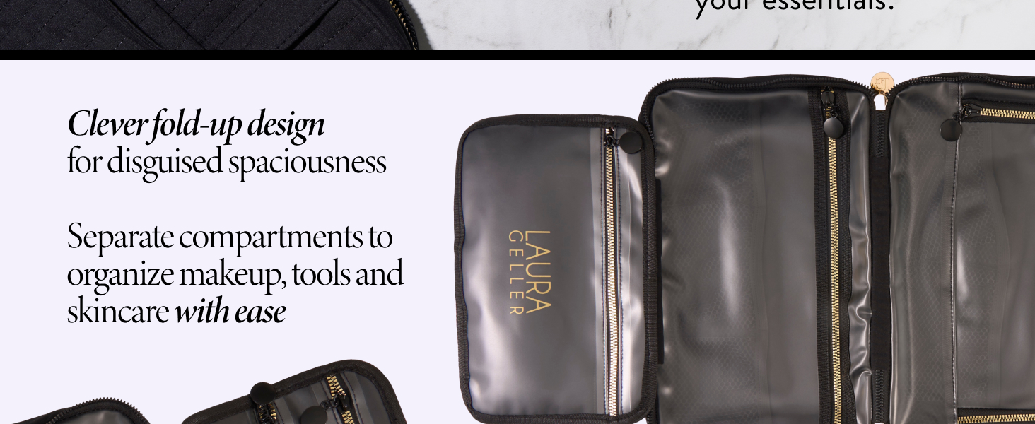 Quilted Folding Travel Makeup Bag