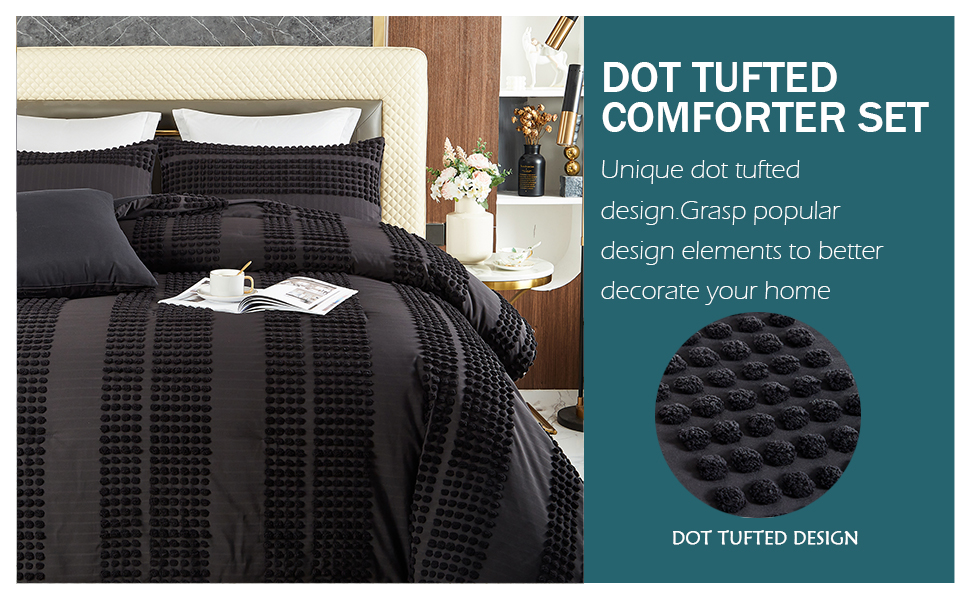 Queen Comforter Set Black Tufted Comforter Sets Bedding for
