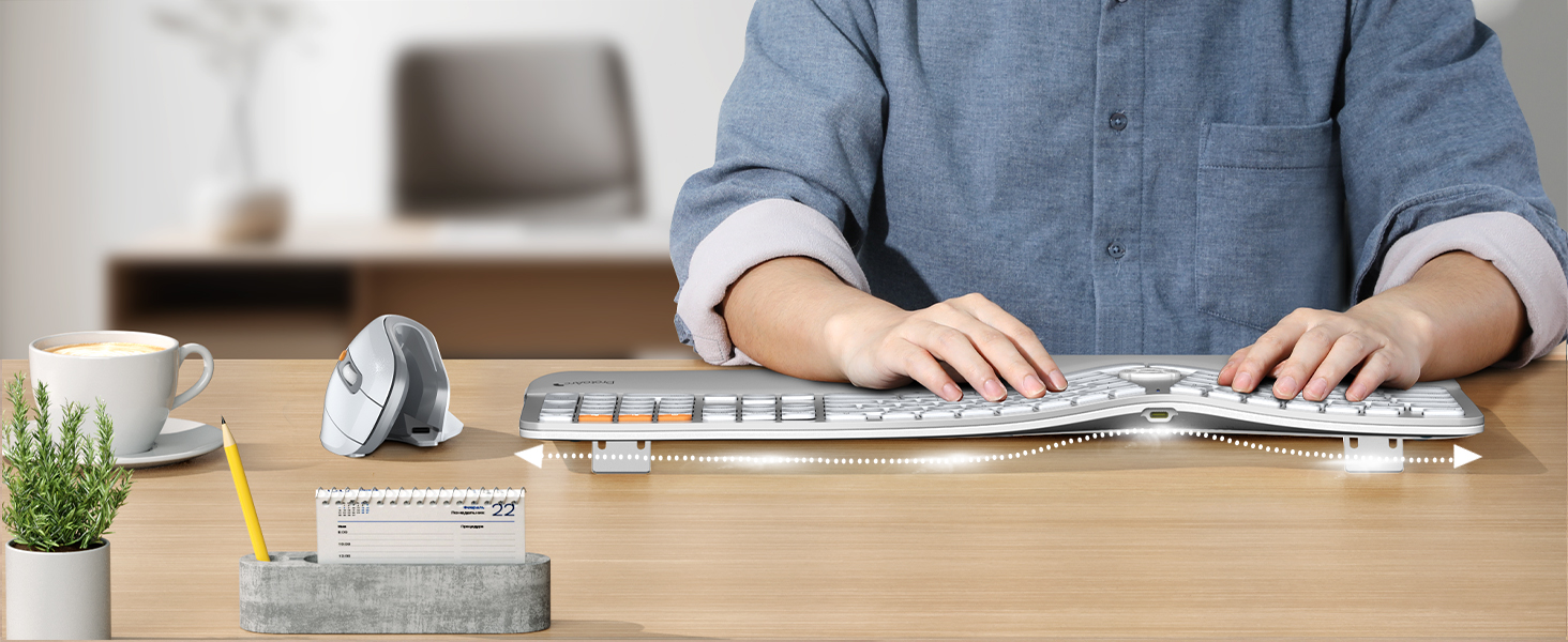 Backlit Wireless Ergonomic Keyboard