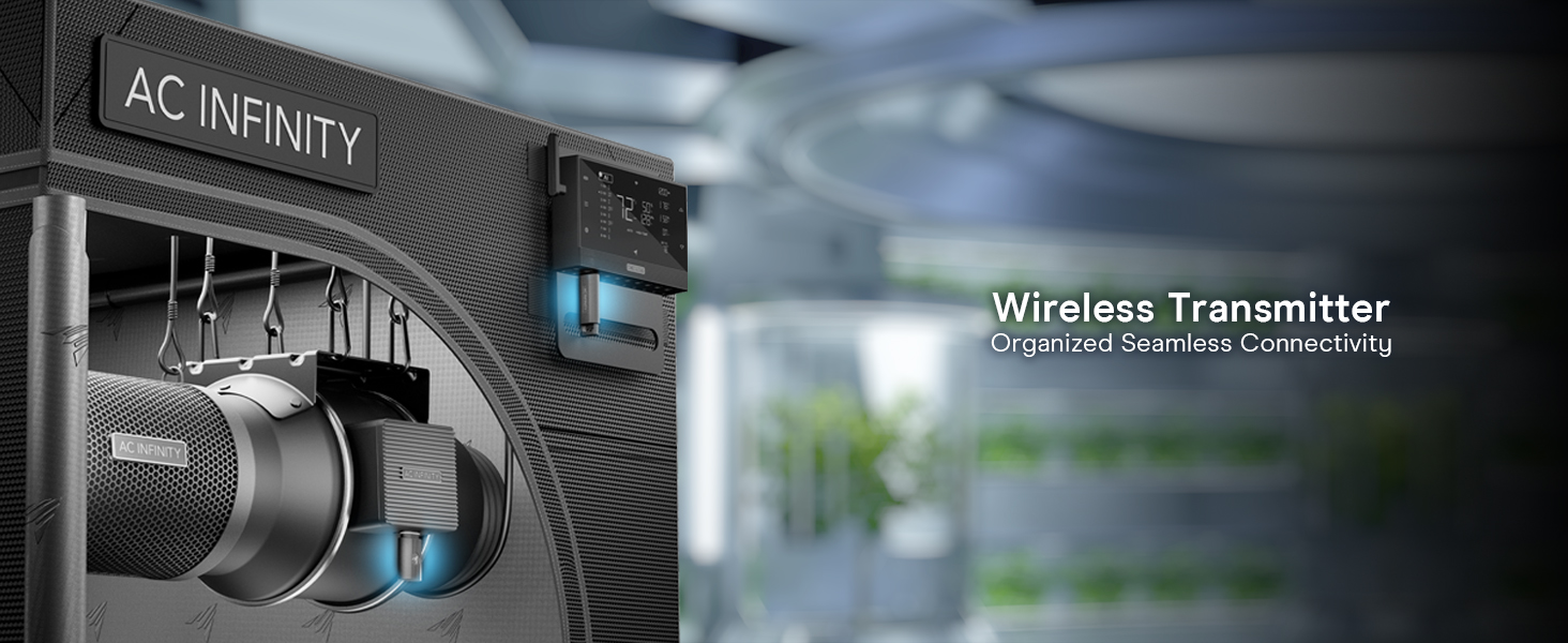 AC Infinity UIS Wireless Transmitter and Receiver, Replaces Wired Connector Cords, 2.4 Ghz Remote