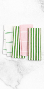 KATE SPADE NEW YORK Botanical Stripe Kitchen Towels 4-Pack Set