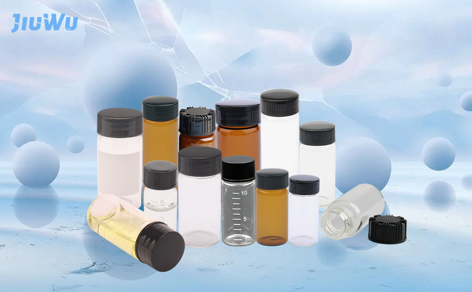 10 pcs Clear Glass Vials 5 ml Empty Vials Bottles Screwcap Liquid