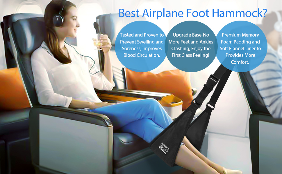 ONECOLE Airplane Footrest Travel Foot Hommock with Memory Foam
