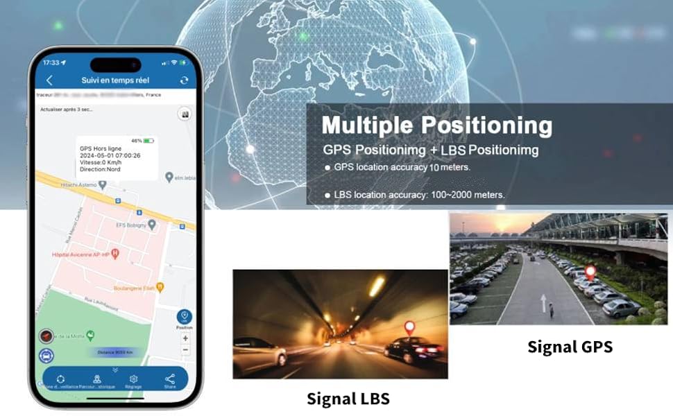 Basé sur la technologie GPS, il offre une localisation en direct et sans limitation de distance