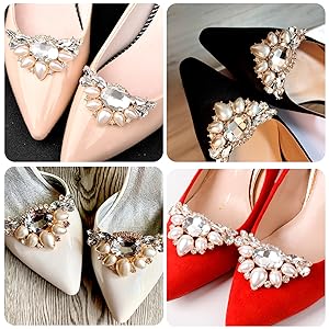 シューズアクセサリー　クリップ　ビジュー　パンプス　靴飾り　結婚式　パーティー Amazon.co.jp: [happykau] シューズクリップ パンプス 飾り 靴