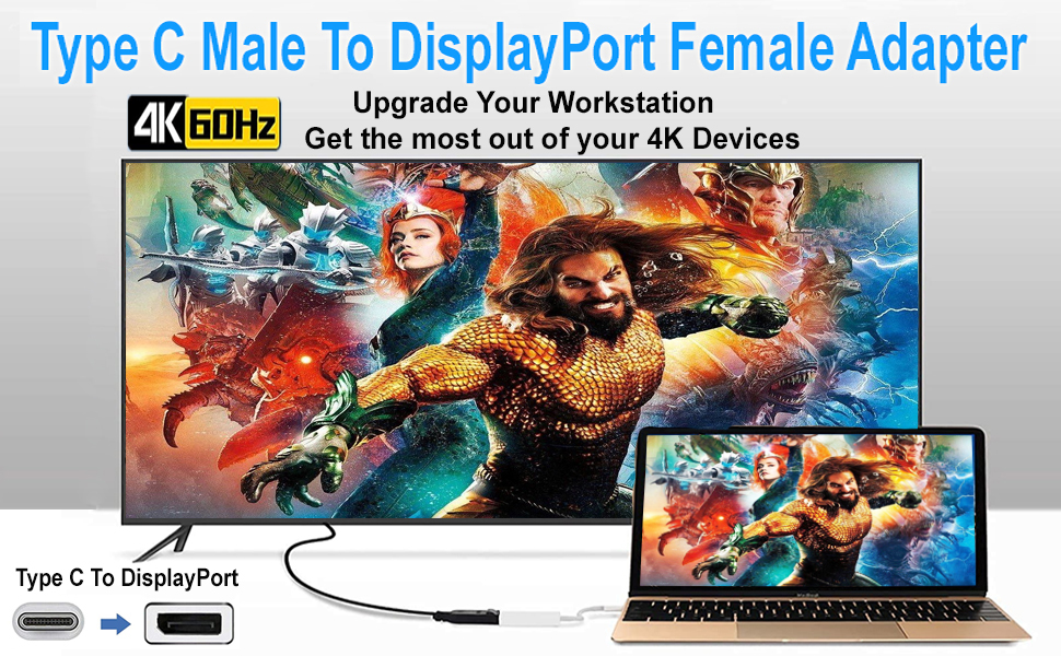 USB C to DisplayPort Adapter USB 3.1 Type C to DP Adapter Converter