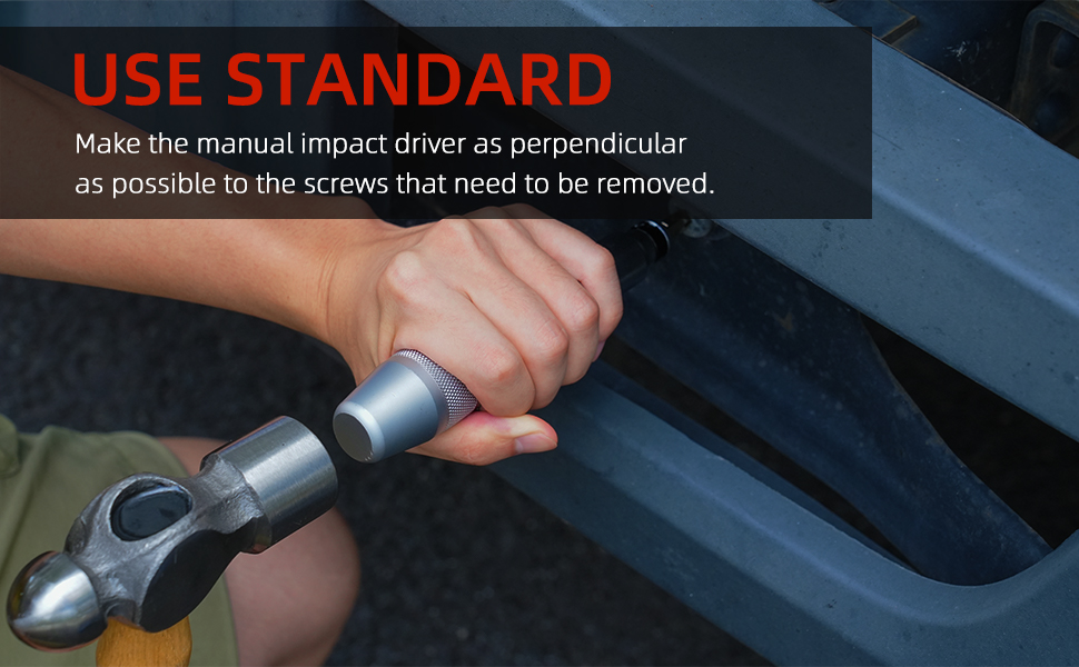 ZKH 1/2" CRV Hand Impact Screwdriver, Manual Reversible Impact Driver