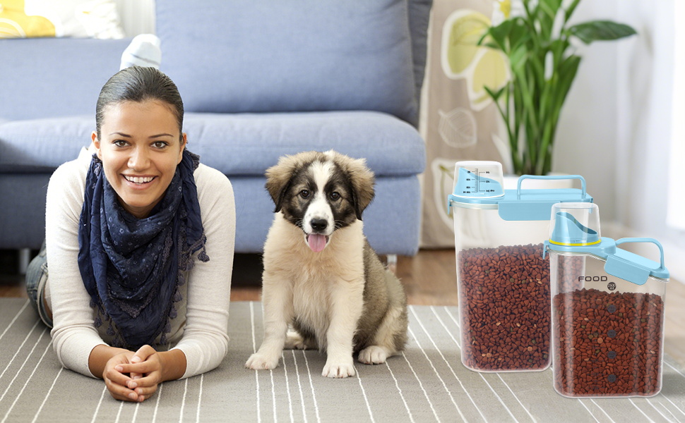 Cat Dog Pet Food Storage Container,