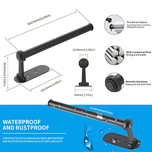 Matte black paper towel holder kitchen paper towels holder bathroom paper towel holder