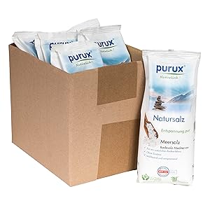 6 x 1 Kg Mediterran Badesalz Natur Salz Badezusatz Meersalz