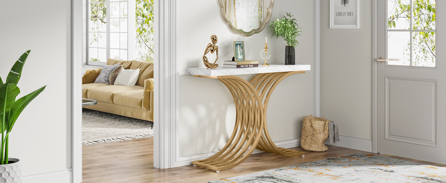 Tribesigns Console Meuble, Table Console Blanche Meuble, 100 x 30 x 80 ...