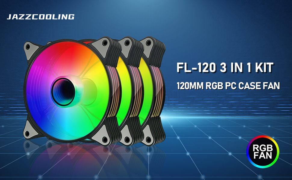 Mua RGB Fans 120mm Case Fan 3 Pack PC Fans, FL120 Slient Cooling Fan