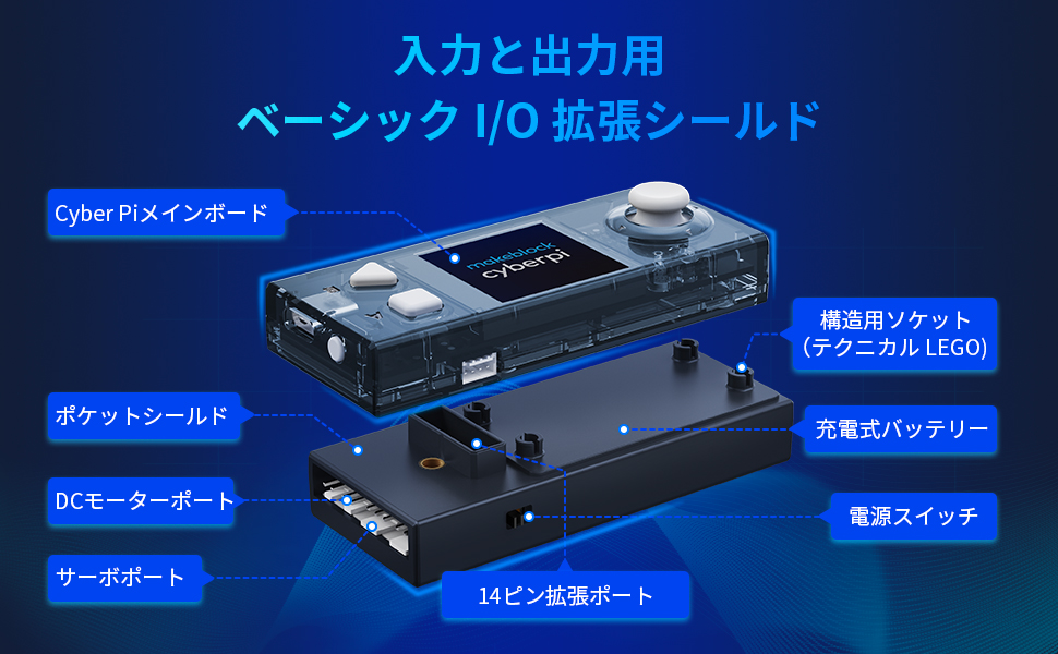 Makeblock cyberpi コーディングキット AIとIoTおよびPython学習用のプログラム可能なマイクロコンピューター 教育用の4-in-1パック Scratch ブロックベース 8 歳