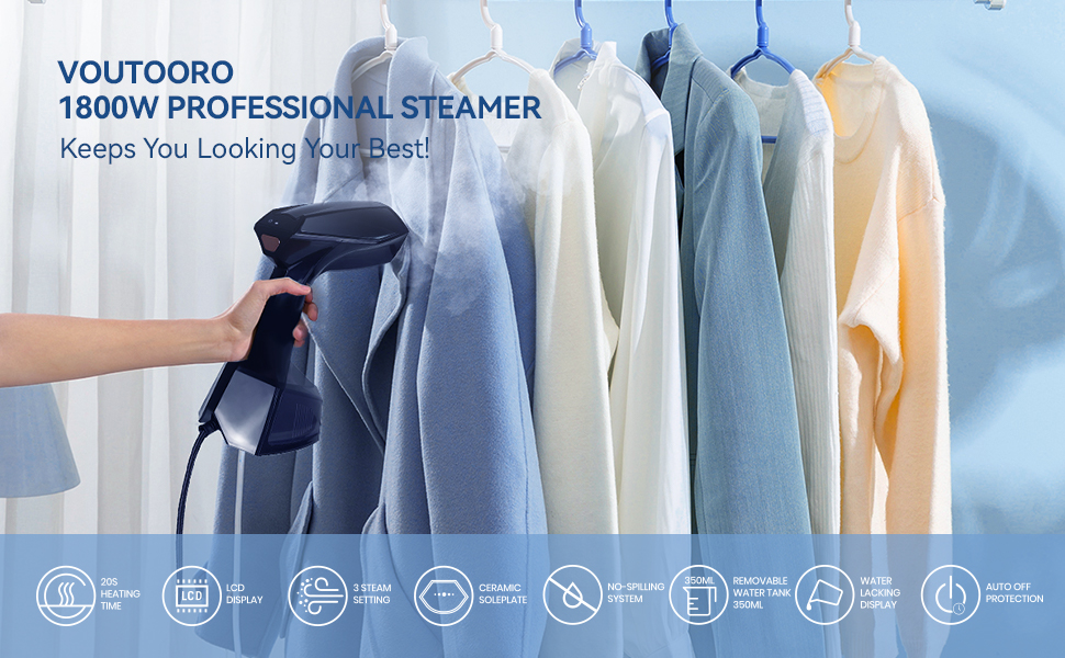 steamer for clothes stand up garment fabric clothing steamer iron 1800w
