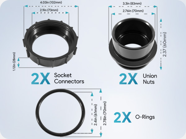Amazon.com: 2 Pack 270100 Black Pool Valve Adaptor