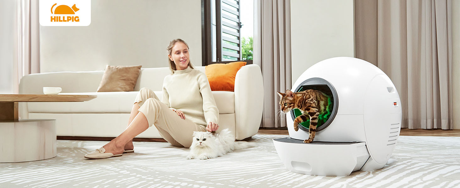 Hillpig SelfCleaning Cat Litter Box Extra Large Automatic