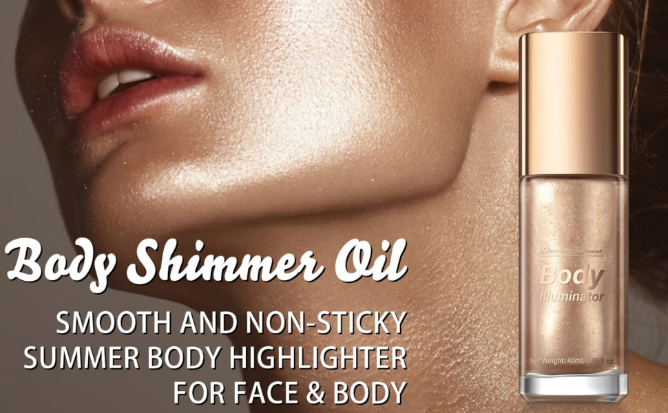 Melemando Moisturizing Body Luminizers 5 Colors Smooth and Shimmer Body Oil Long