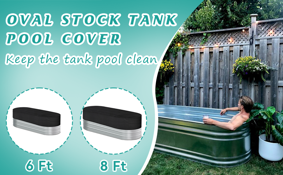 6ft Oval Stock Tank Pool Cover, Waterproof Stock Tank