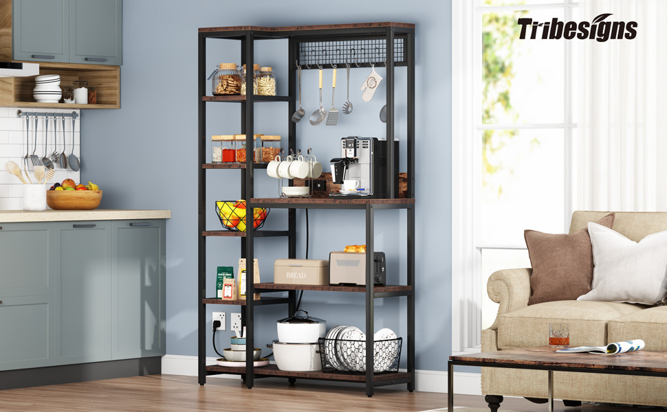 Tribesigns Baker’s Rack with Power Outlets, Microwave