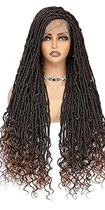 Fascia per capelli Nu Locs Parrucche intrecciate per donne nere Trecce Soft Locs Dreadloc Parrucca sintetica resistente al calore Fibra rossa Borgogna Colore 99j_voghion.com