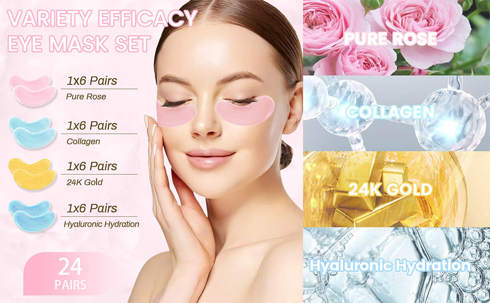 24 Pairs Eye Patches for Puffy Eyes and Dark Circles,Eye Masks for Dark Circles and Puffiness