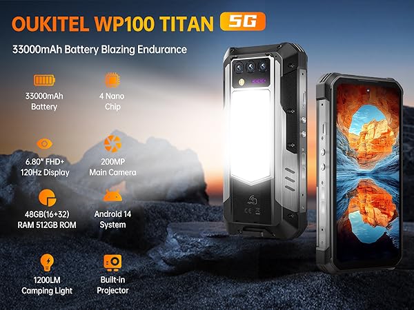 Amazon.com: OUKITEL WP100 Titan Rugged Smartphone 5G