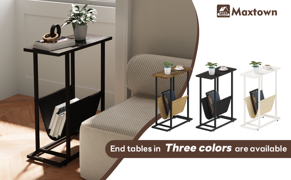 MAXTOWN Small Side Table for Small Spaces, Narrow End Table