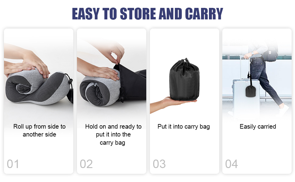 Jiancrate Travel Pillow for Airplane, Neck Pillow for Travel, Memory