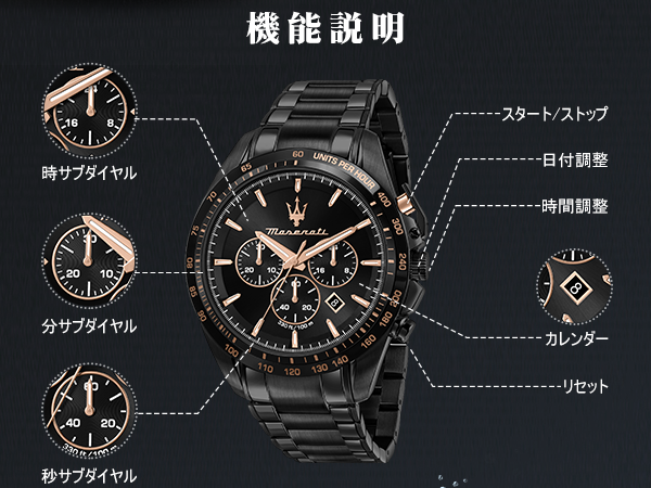 Maserati クロノグラフ ブラック 楽天市場】正規品 純正ショッパー付き マセラティ 腕時計 メンズ