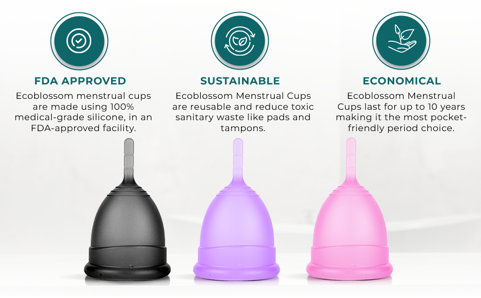 EcoBlossom Menstrual Cup Kit Tampon, Pad, and Disc