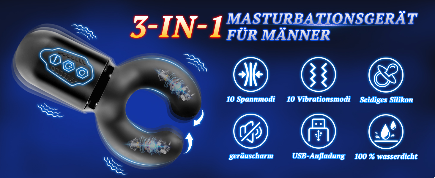 Penis Trainer mit 10 Beißmodi & 10 kraftvolle