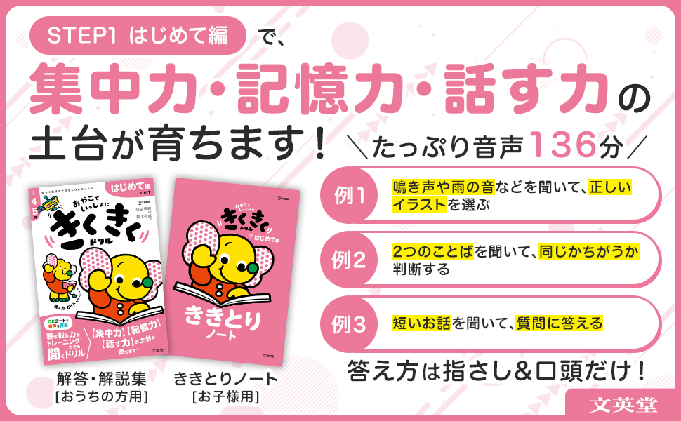 たのしいシリーズ すくすくドリル 1〜5 きくきくドリル STEP1 はじめて編 (シグマベスト) | 村上 裕成