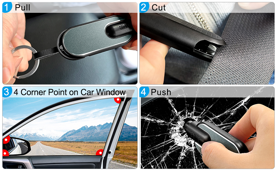 surpassme Car Window Breaker Seatbelt Cutter, 2 in 1
